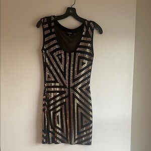 Black and Gold Geometric Dress